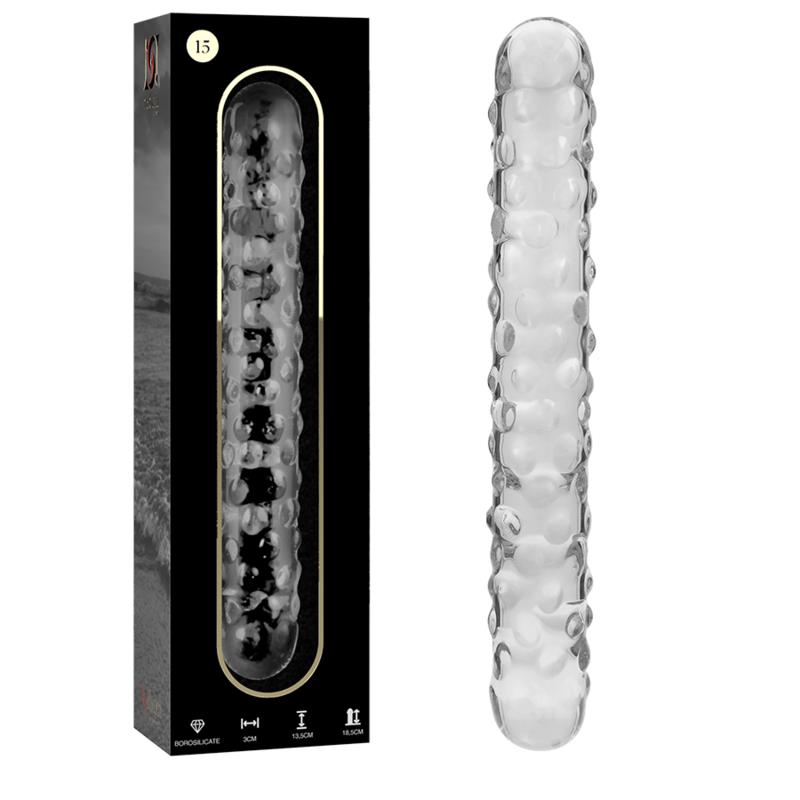 MODEL 15 DILDO BOROSILIKATNO STEKLO JASNO 18.5 CM -O- 3 CM