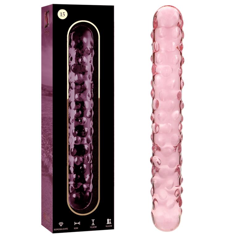 MODEL 15 DILDO BOROSILIKATNO STEKLO JASNO 18.5 CM -O- 3 CM