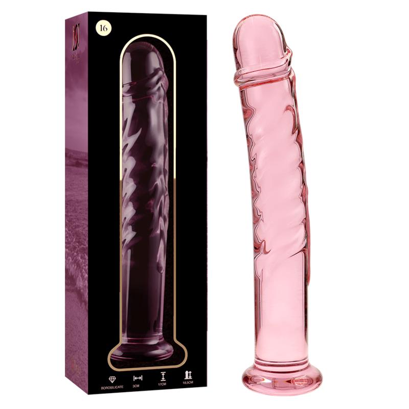 MODEL 16 DILDO BOROSILIKATNO STEKLO JASNO 18.5 CM -O- 3 CM
