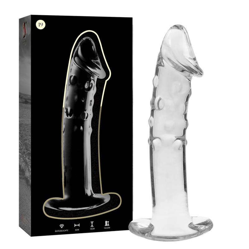 MODEL 19 DILDO BOROSILIKATNO STEKLO JASNO 18.5 CM -O- 4 CM