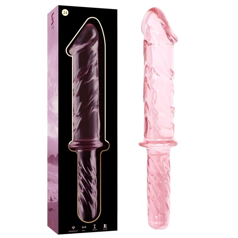 MODEL 24 DILDO BOROSILICATE GLASS CLEAR 28.5 CM -O- 5 CM