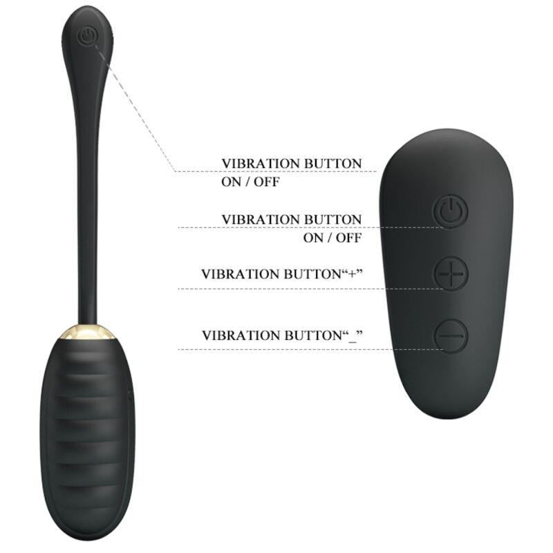 DOREEN LUXURY RECHARGEABLE VIBRATING EGG BLACK REMOTE CONTROL