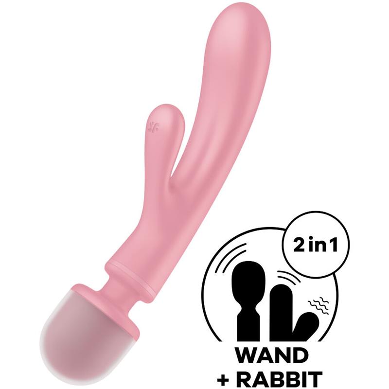 TRIPLE LOVER RABBIT VIBRATOR MASSAGER PINK