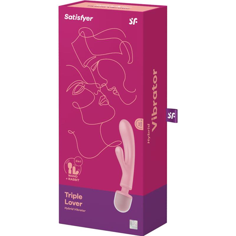 TRIPLE LOVER RABBIT VIBRATOR MASSAGER PINK