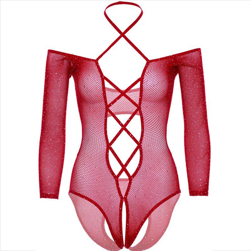 BODY CROTHLESS Z GLANZ RDEČO
