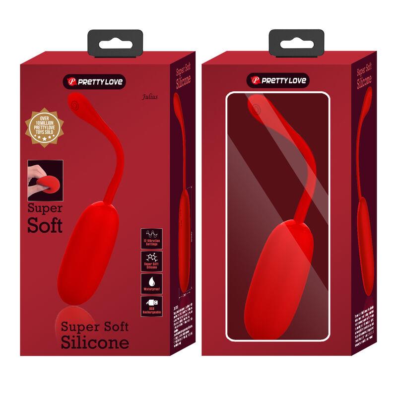 JULIUS WATERPROOF-RECHARGEABLE VIBRATING EGG RED