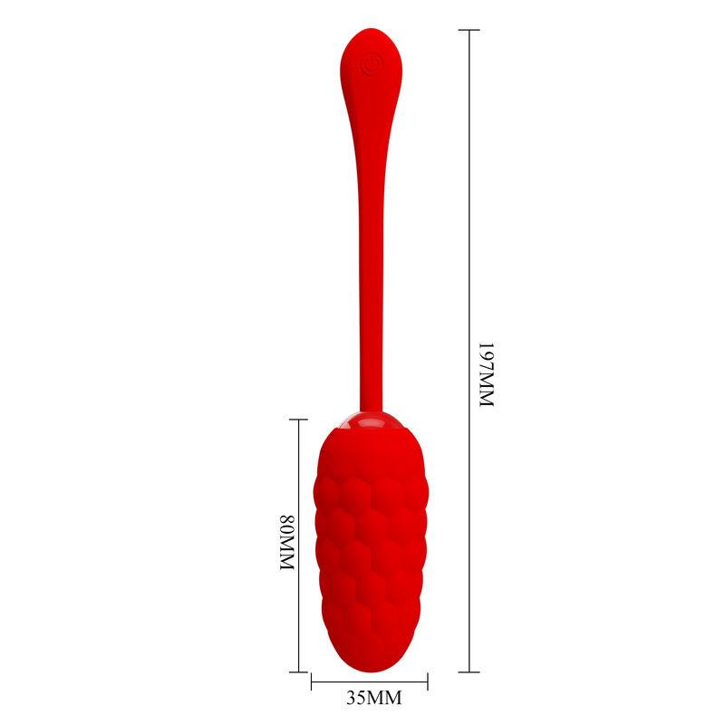 VIBRATING EGG WITH RED RECHARGEABLE MARINE TEXTURE