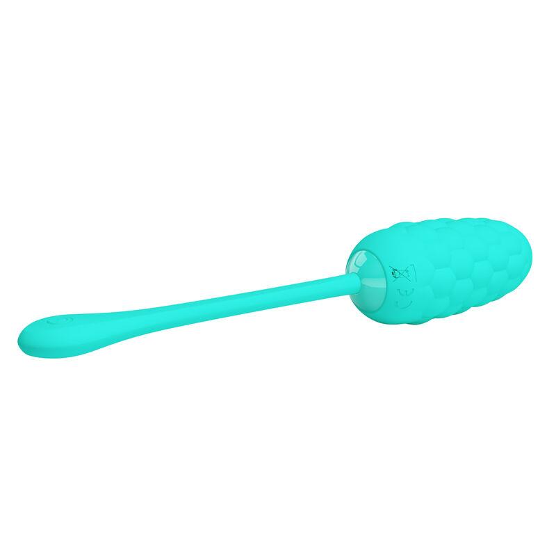 VIBRATING EGG WITH AQUA GREEN RECHARGEABLE MARINE TEXTURE