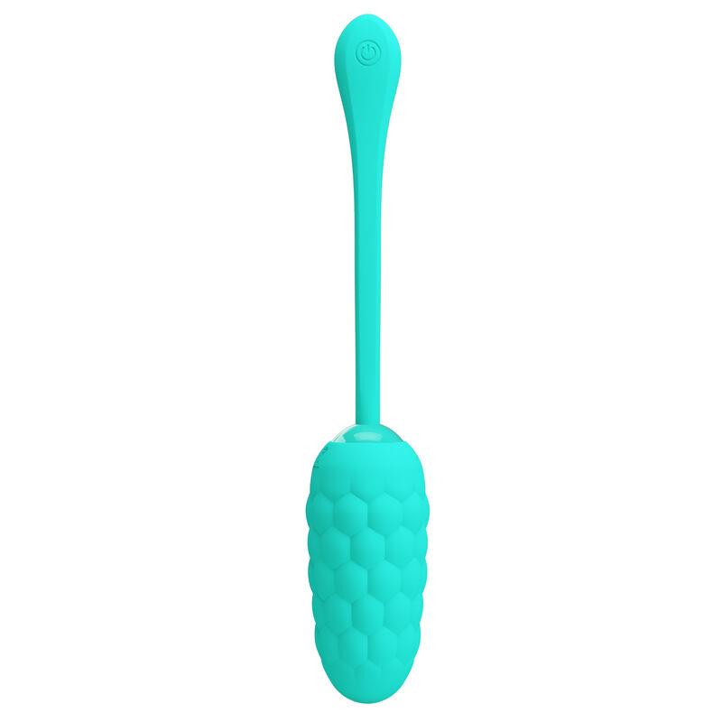 VIBRATING EGG WITH AQUA GREEN RECHARGEABLE MARINE TEXTURE