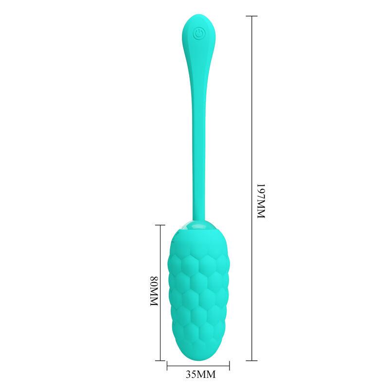 VIBRATING EGG WITH AQUA GREEN RECHARGEABLE MARINE TEXTURE
