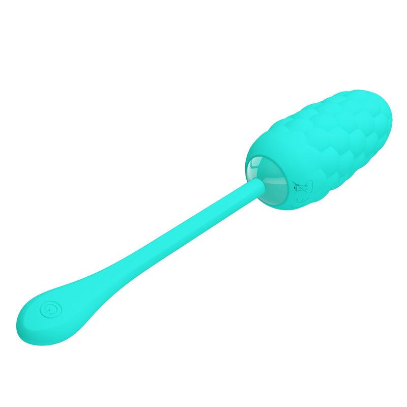 VIBRATING EGG WITH AQUA GREEN RECHARGEABLE MARINE TEXTURE