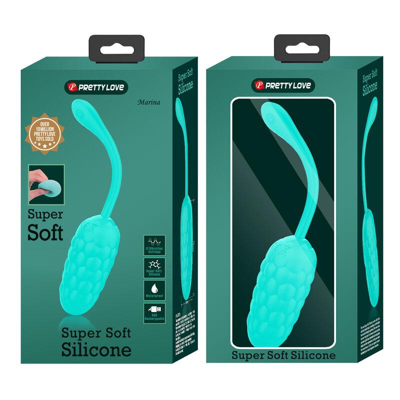 VIBRATING EGG WITH AQUA GREEN RECHARGEABLE MARINE TEXTURE