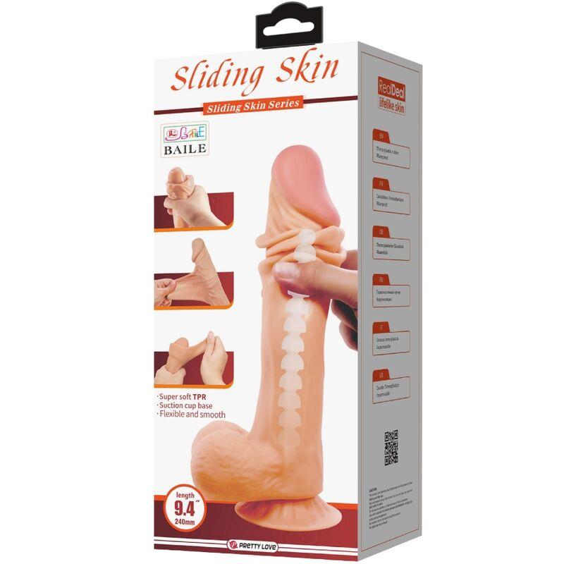 SERIJA SLIDING SKIN REALISTIČNI DILD Z VAKUMSKO SKODELO 24 CM