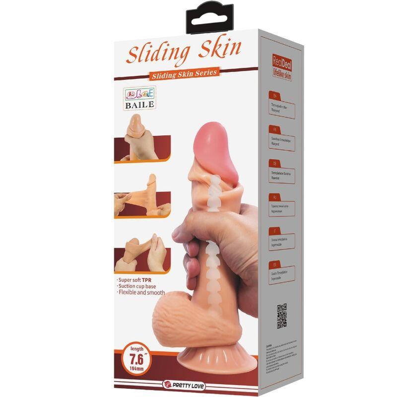 SERIJA SLIDING SKIN REALISTIČNI DILDO S CUPOM ZA USISAVANJE 19.4 CM