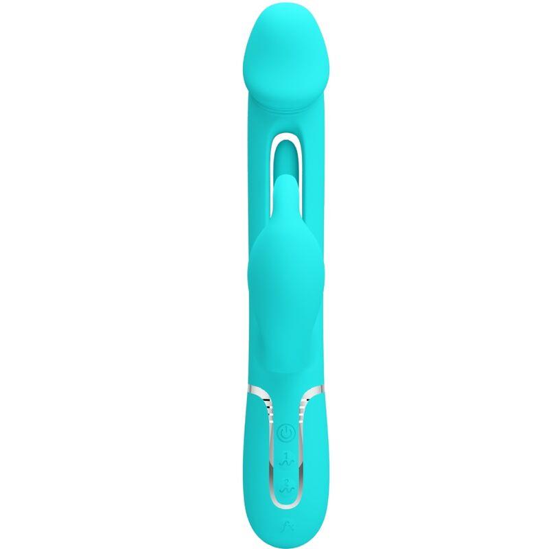 KAMPAS RABBIT 3 IN 1 MULTIFUNCTION VIBRATOR WITH TONGUE AQUA GREEN