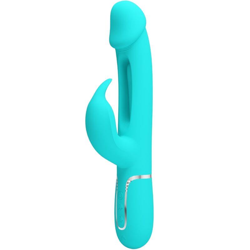 KAMPAS RABBIT 3 IN 1 MULTIFUNCTION VIBRATOR WITH TONGUE AQUA GREEN