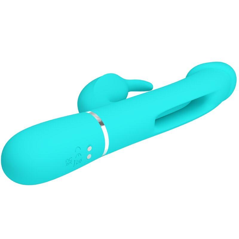 KAMPAS RABBIT 3 IN 1 MULTIFUNCTION VIBRATOR WITH TONGUE AQUA GREEN