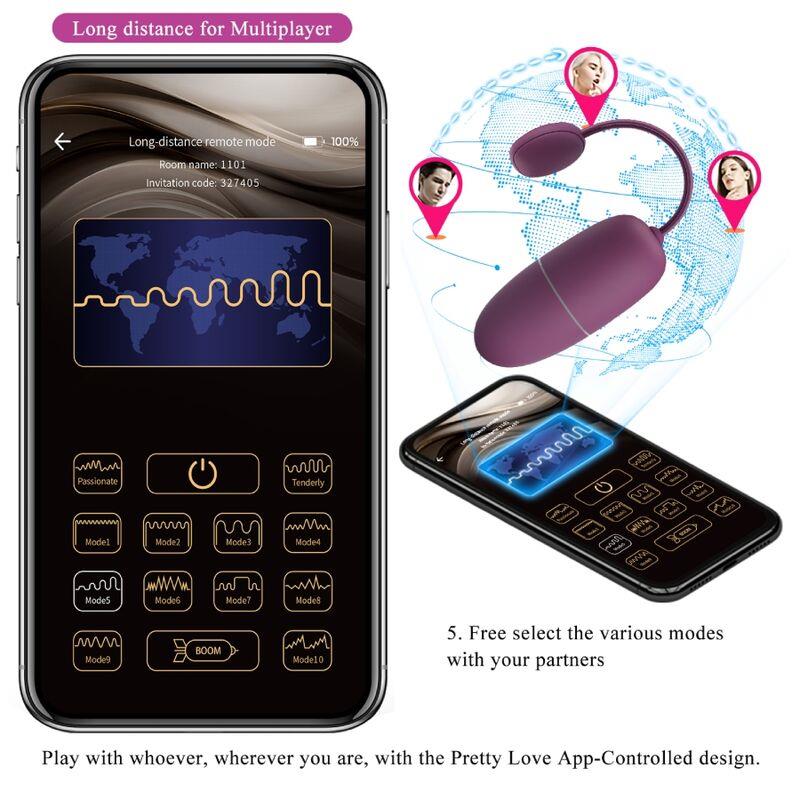 NYMPH VIBRIRAJOČE JAJCE KONTROLIRANO Z APLIKACIJO LILA