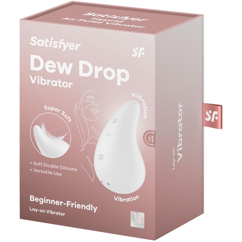 DEW DROP VIBRATOR LAY-ON WHITE
