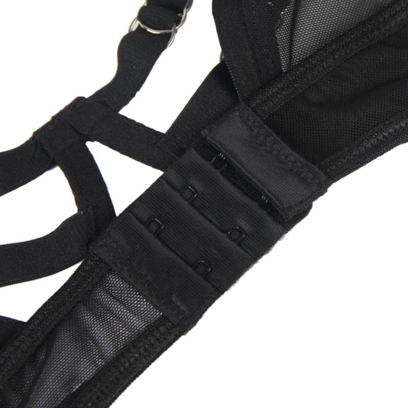 TWO PIECE SET OF TRANSPARENCY BRA AND S/M STRIPS