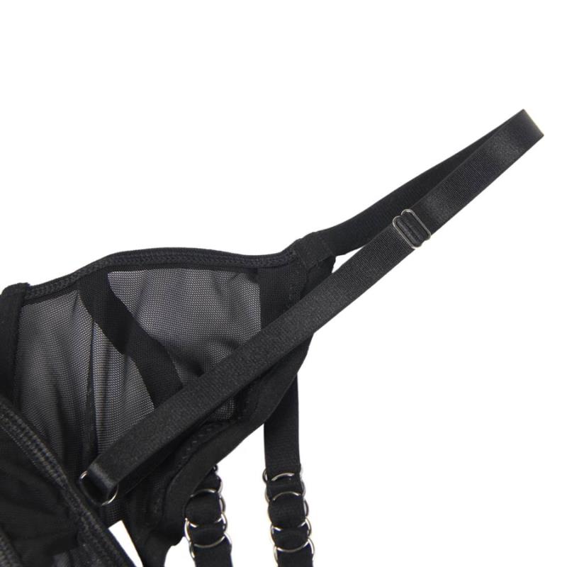 TWO PIECE SET OF TRANSPARENCY BRA AND S/M STRIPS