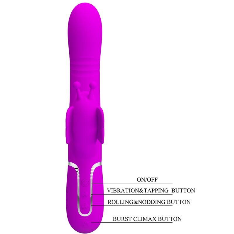 MULTIFUNCTION RABBIT VIBRATOR 4 IN 1 BUTTERFLY FUCHSIA