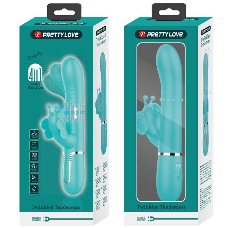 MULTIFUNCTION RABBIT VIBRATOR 4 IN 1 BUTTERFLY AQUA GREEN