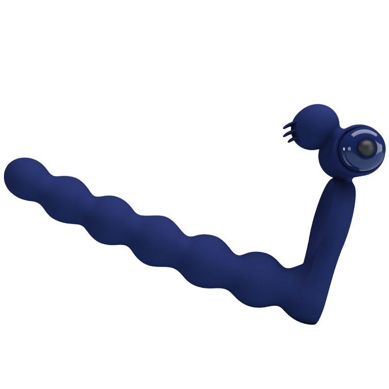 AJMAL VIBRATING RING WITH PLUG BLUE