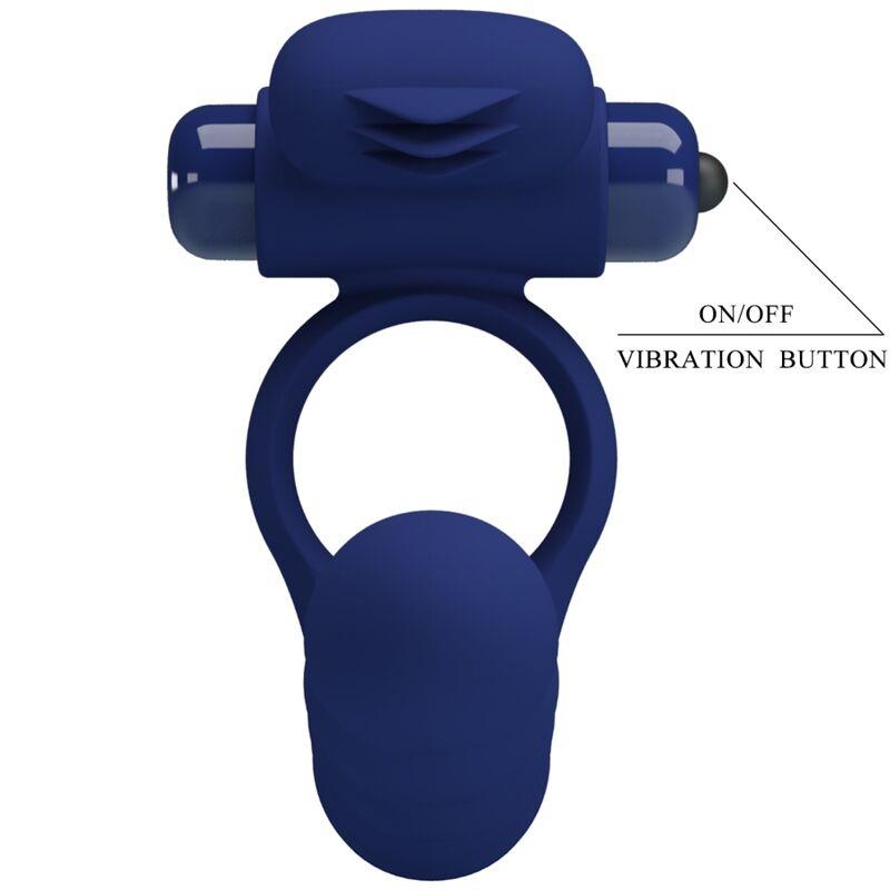 AJMAL VIBRATING RING WITH PLUG BLUE