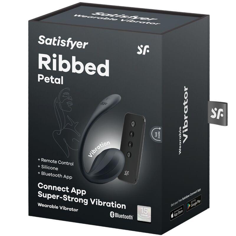 RIBBED PETAL G POINT STIMULATOR DALJINSKI UPRAVLJAČ CRNI BESPLATNA APLIKACIJA