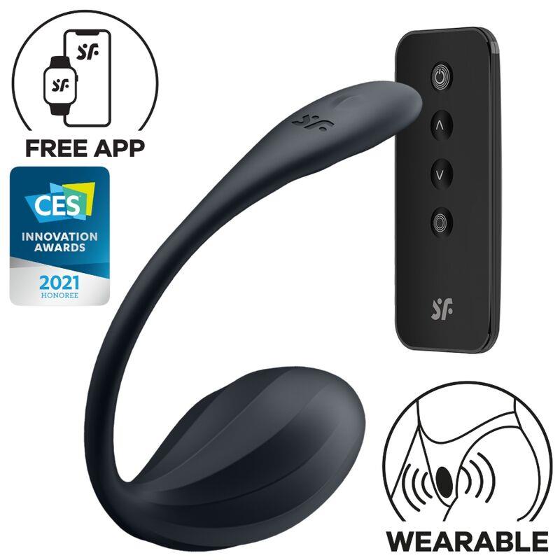 RIBBED PETAL G POINT STIMULATOR DALJINSKI UPRAVLJAČ CRNI BESPLATNA APLIKACIJA