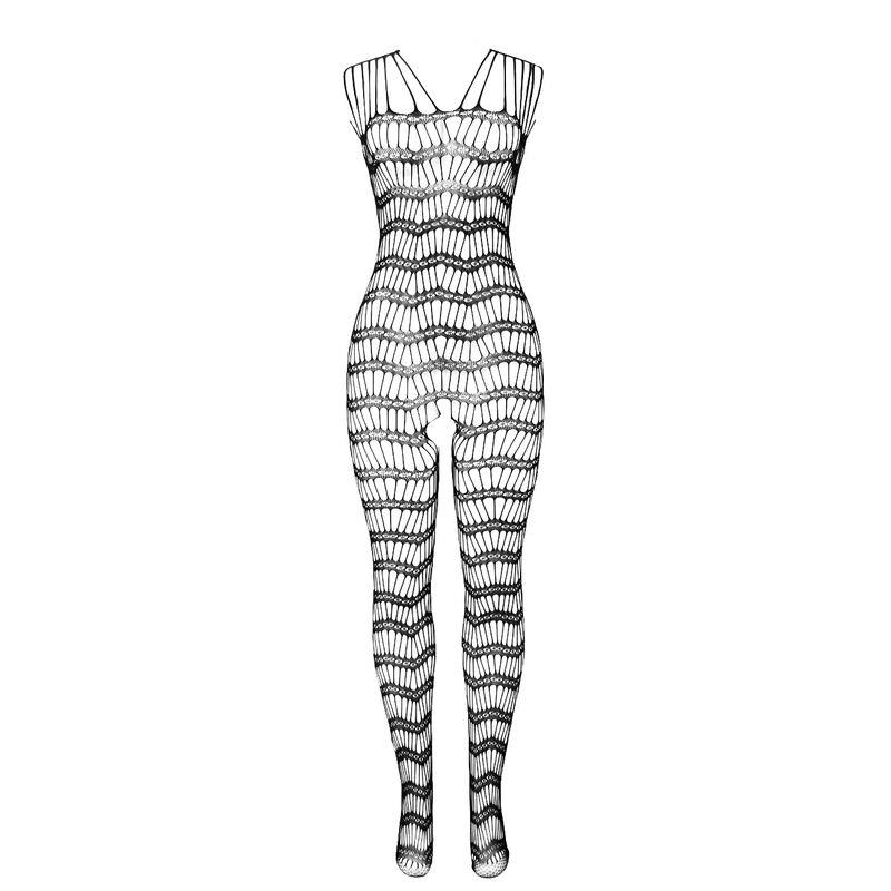 951696 FISHNET CROTCHLESS BODYSTOCKING WITH STRAPS ON THE SHOULDERS BLACK ONE SIZE