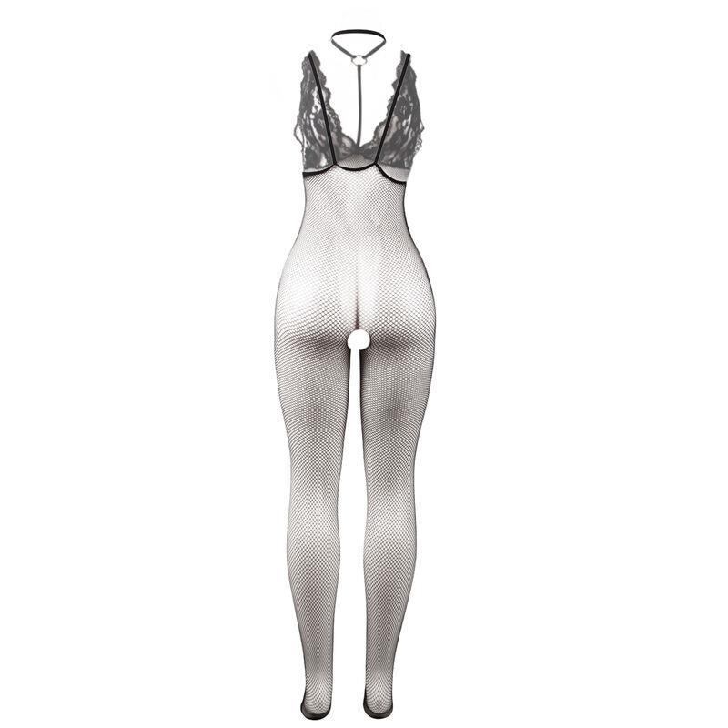 951993 ČRNA PROZORNA RIBANA BODYSTOCKING BREZ KROGA ENA VELIKOST