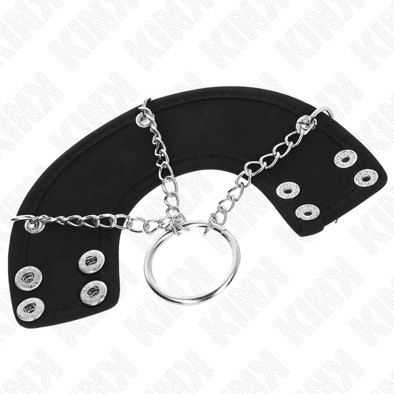 PENIS RING 4 CM CHAIN 7 CM METAL WITH LEATHER BELT
