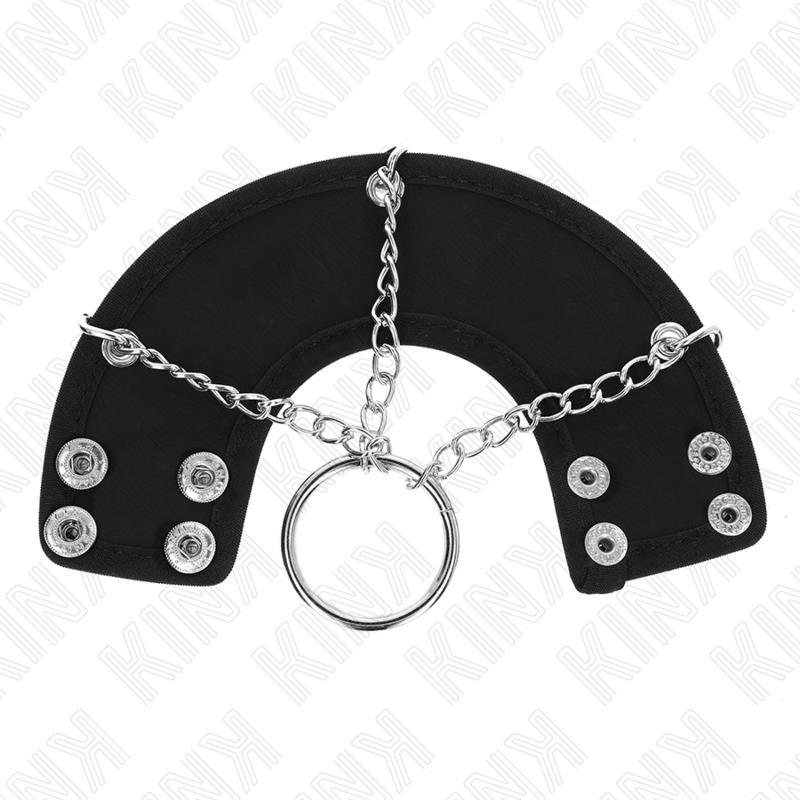 PENIS RING 4 CM CHAIN 7 CM METAL WITH LEATHER BELT