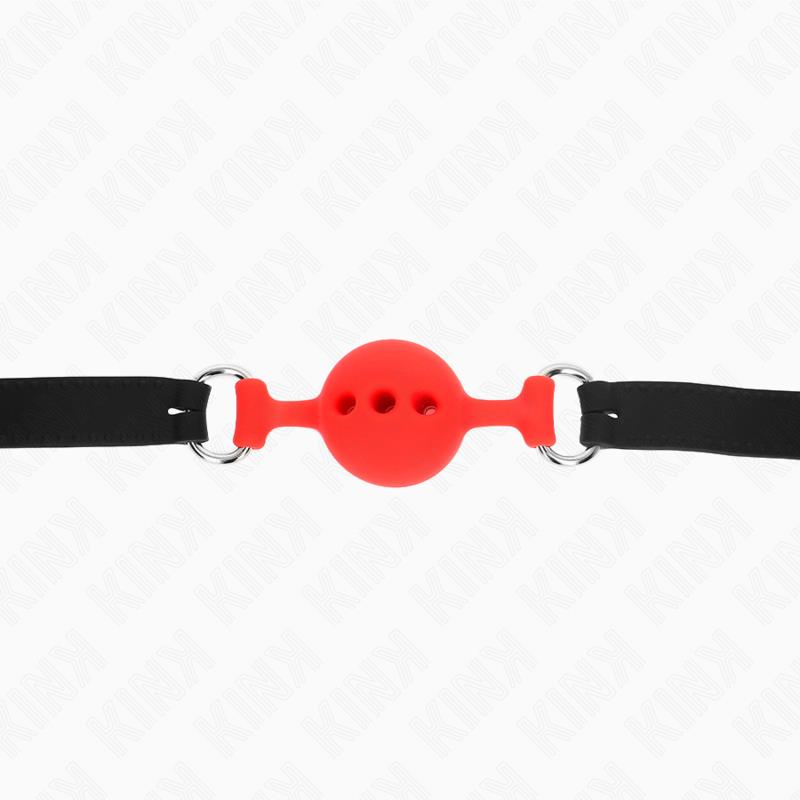 FULL SILICONE GAG 55 x 2 CM WITH 4 CM BALL SIZE S RED ADJUSTABLE 35-51 CM