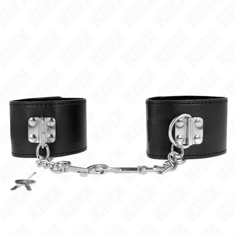 WRIST RESTRAINTS WITH PADLOCK CLOSURE BLACK ADJUSTABLE 16-23 CM X 5.5 CM