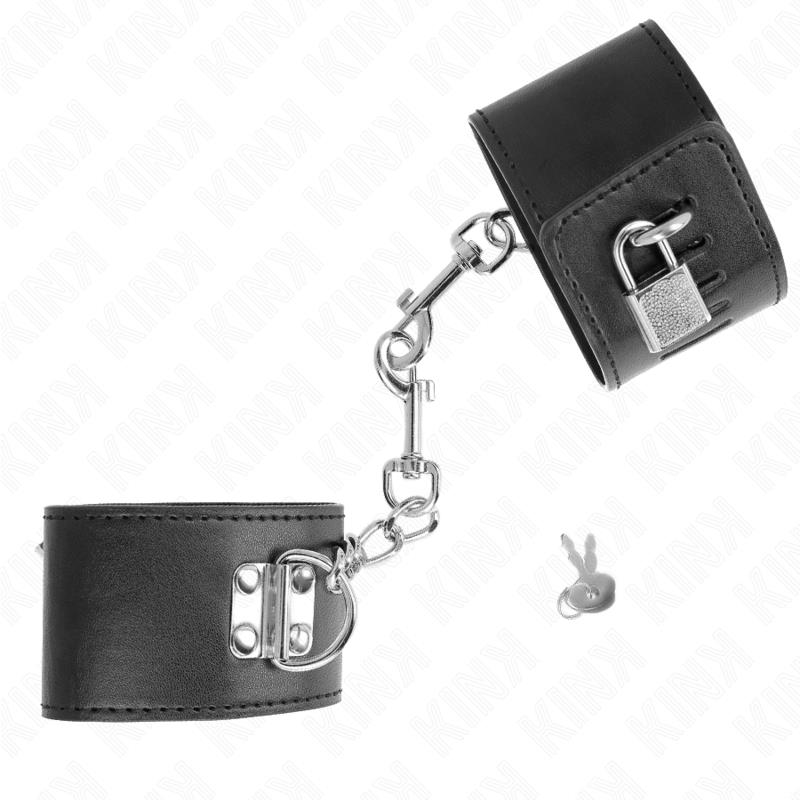 WRIST RESTRAINTS WITH PADLOCK CLOSURE BLACK ADJUSTABLE 16-23 CM X 5.5 CM