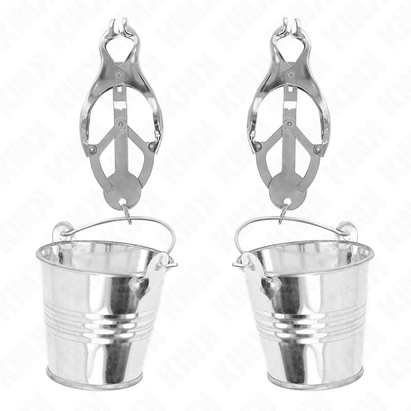 JAPANESE CLOVER NIPPLE CLAMPS WITH BUCKETS SILVER