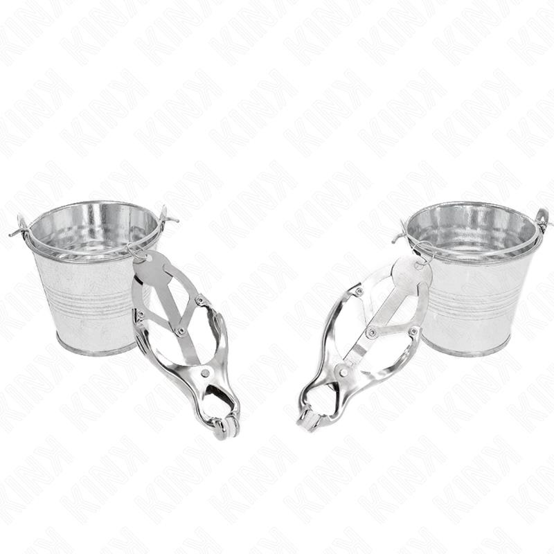 JAPANESE CLOVER NIPPLE CLAMPS WITH BUCKETS SILVER