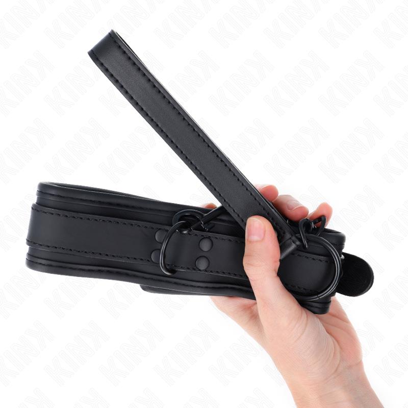NEOPRENE BONDAGE COLLAR MODEL 1 WITH BELT 78 CM ADJUSTABLE 37.5 X 49.5 CM