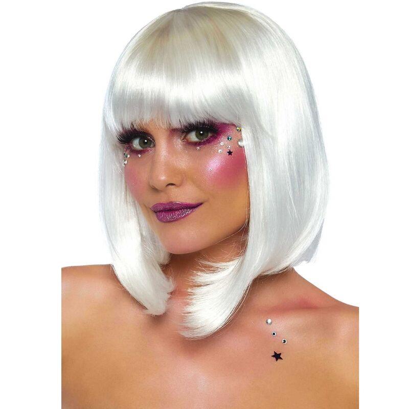 PHOSPHORESCENT BOB CUT WIG WHITE