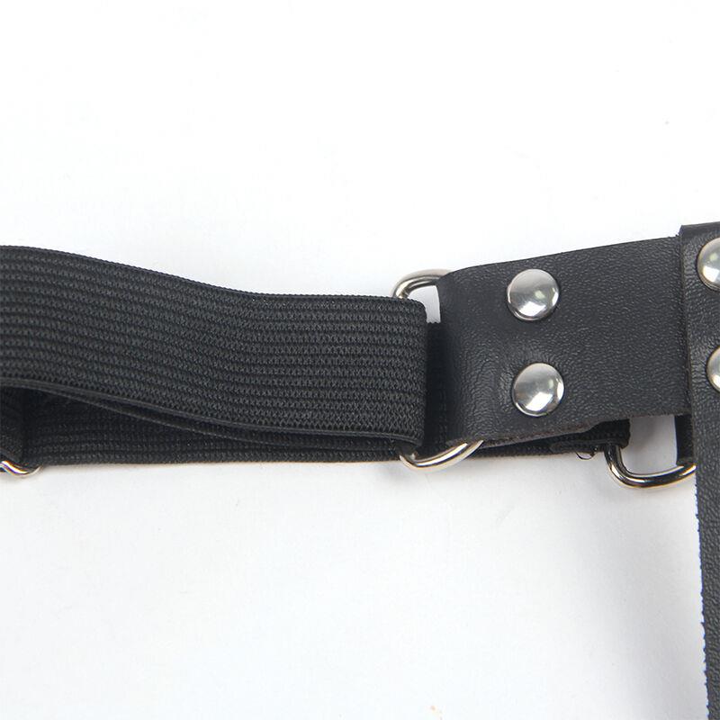 953744 ADJUSTABLE LEATHER PUNK GARTER BLACK ONE SIZE