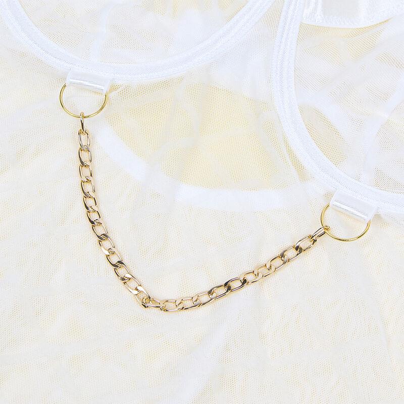 954291 BODY WITH CHAINS + GARTER BELT WHITE L/XL