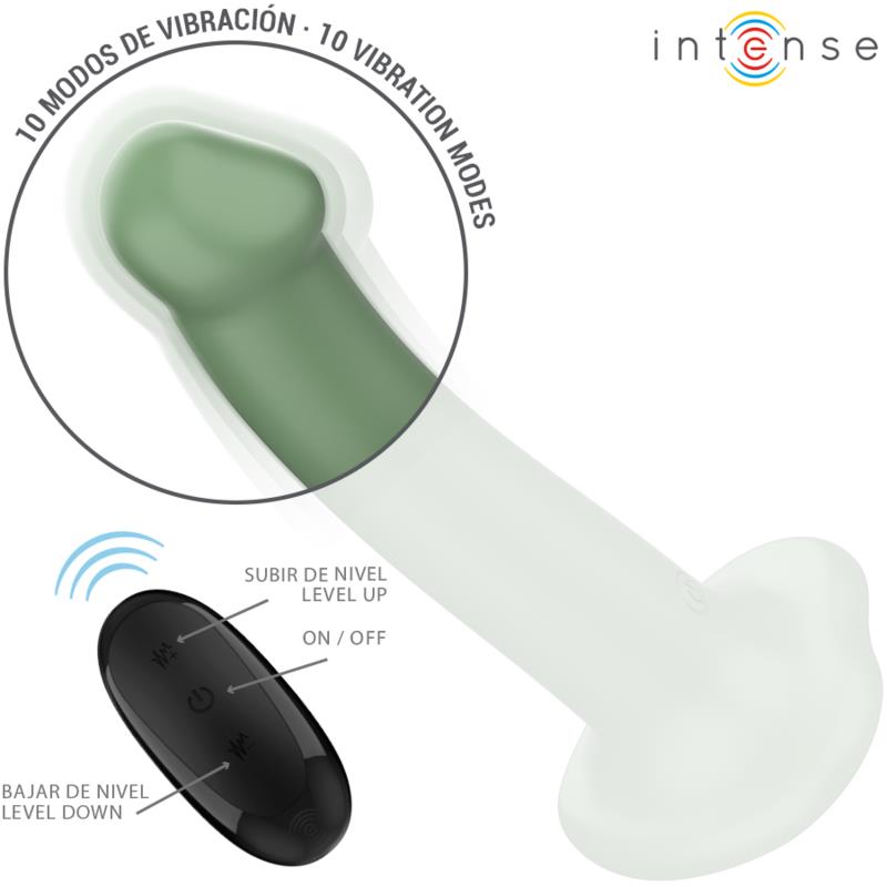 BECCA VIBRATOR WITH SUCTION CUP 10 VIBRATIONS GREEN REMOTE CONTROL