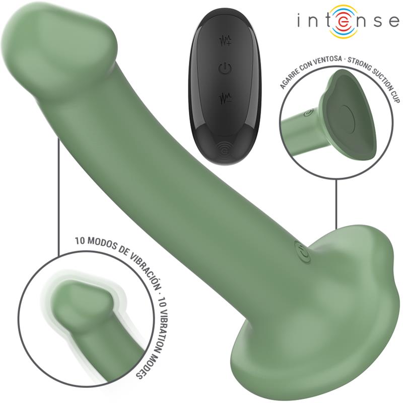 BECCA VIBRATOR WITH SUCTION CUP 10 VIBRATIONS GREEN REMOTE CONTROL
