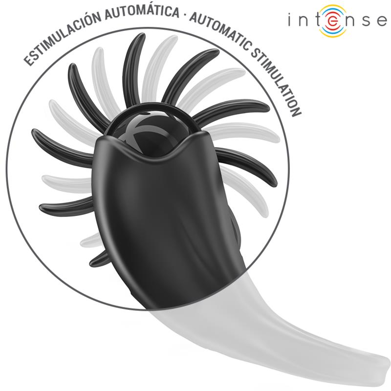 MABEL VIBRATING RING 10 VIBRATIONS WITH CLITORIS STIMULATOR BLACK