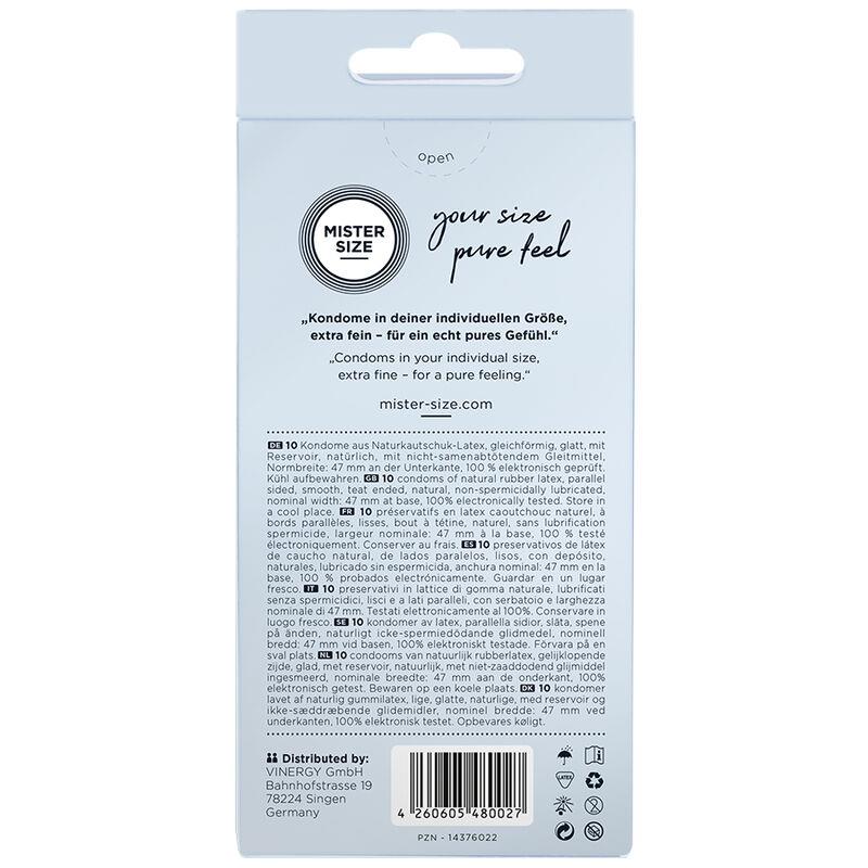 CONDOMS SIZE XS 47 MM (10 UNITS)