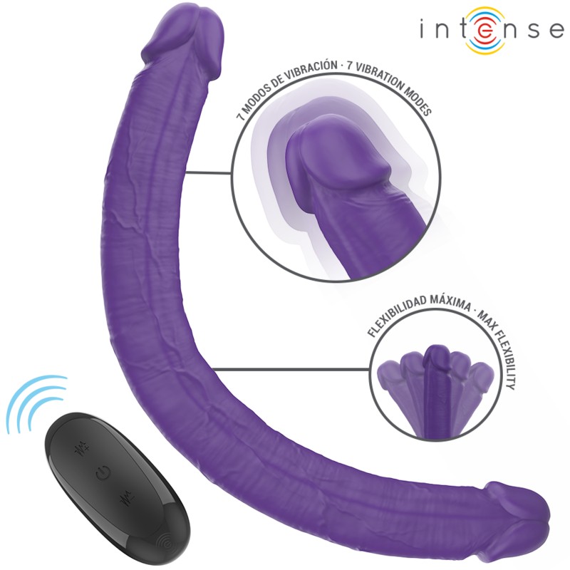GUNTER DILDO DOUBLE VIBRATOR 40 CM PURPLE REMOTE CONTROL