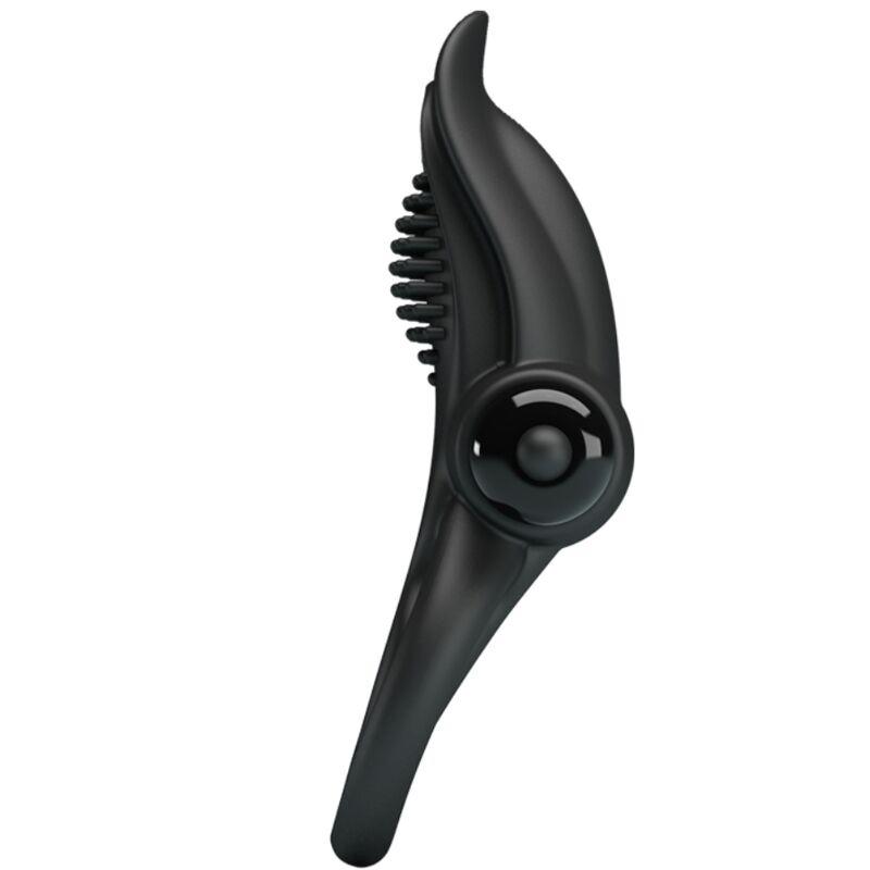 DVOJNI VIBRIRAJOČI OBROČ + STIMULATOR KLITORISA 10 VIBRACIJ ČRNA